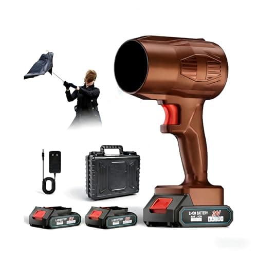 Cordless Leaf Blower,21V Electric Handheld Leaf Blower,with 2×4.0Ah Batteries & Fast Charger,500000RPM Blower for Patio Cleaning, Lawn Care, Blowing Leaves and Dust