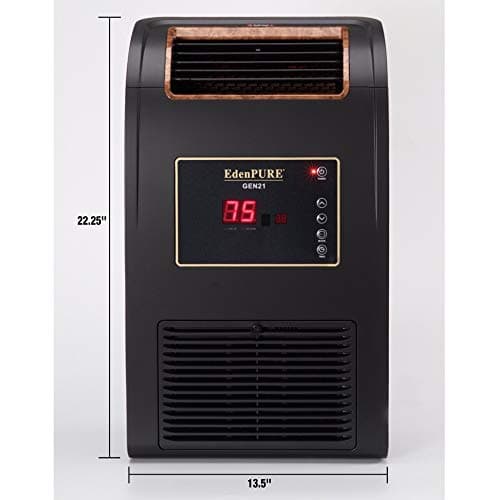 EdenPURE GEN21 Infrared Heater and Cooling Fan – 1500W PTC Heater with Floor-Air Intake and Upward Airflow, Bladeless Fan Technology, Compact Wall-Hugger and Quiet 2