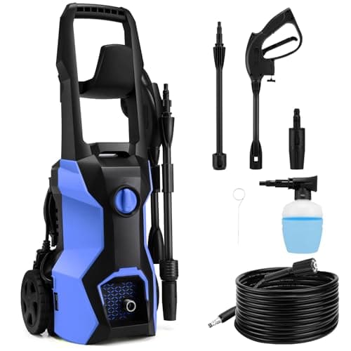 Homdox Electric Pressure Washer 1.8 Max GPM 1700W Power Washer with 35FT Power Cord, 20FT Hose, Soap Tank, High Pressure Washer Electric Powered Car Cleaning for Garden, Patios, Yard