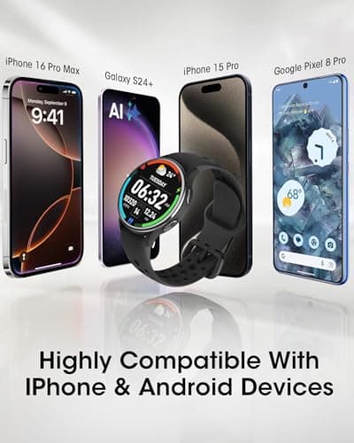 [3 Watch Bands] Smart Watch, 1.27" Smart Watches for Women Men(Answer/Make Call), Fitness Watches with Heart Rate/Sleep/Sp02/Steps Monitor, 70 Sports Modes, 5ATM Waterproof for IOS & Android Phones 7