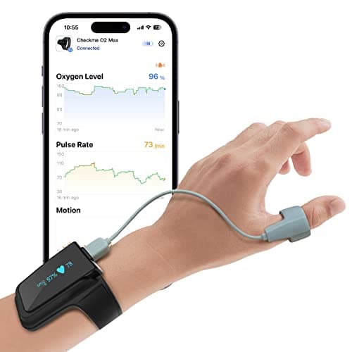Continuous Wrist Pulse Oximeter, Blood Oxygen Saturation Monitor with Smart Beep, Bluetooth, 72 Hours Endurance Tracking SpO2 and Pulse Rate, PC Software & APP