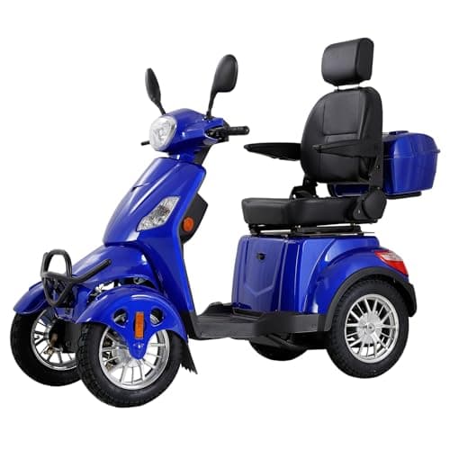 Mobility Scooters for Seniors & Adults 500lbs Capacity - 800W All Terrain Electric Powered Mobility Cart - Heavy Duty Mobility Scooter for Elderly w/Charger Remote Keys (Blue)