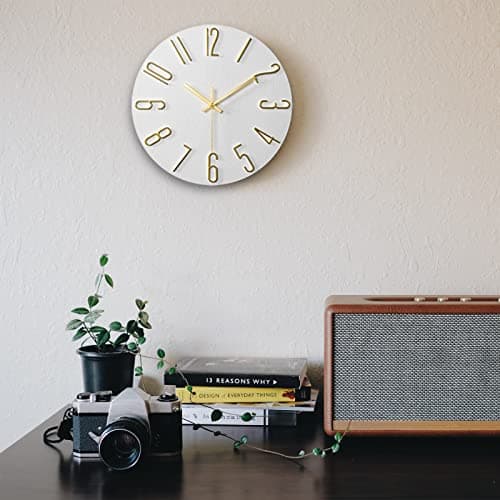 fapugh Wall Clock, Silent Clock, Wall Clocks Battery Operated， 12 inch Modern Wall Clock, Suitable for Offices, Living Rooms, Kitchens, Homes, Schools (White) 7