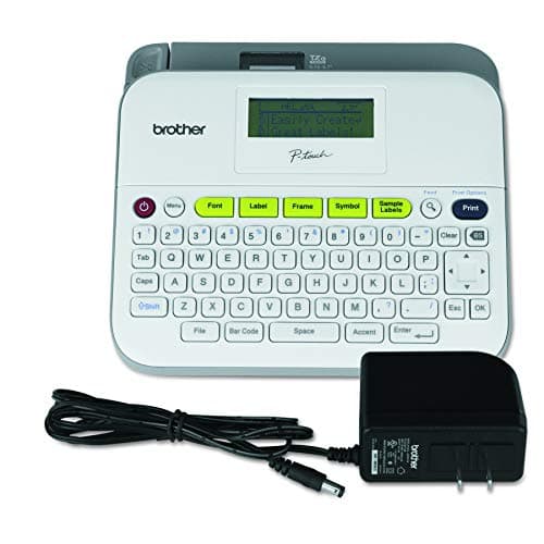 Brother P-Touch Monochrome Label Maker, Versatile Easy-to-Use Labeler, PTD400AD, AC Adapter, QWERTY Keyboard, Multiple Line Labeling, White