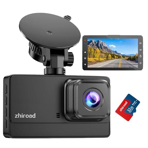 Dash Cam 1080P FHD Front Dash Camera for Cars, Dashcam with 176°Wide Angle, Night Vision, Parking Monitor,Loop Recording, G-Sensor,32G SD Card, Type C