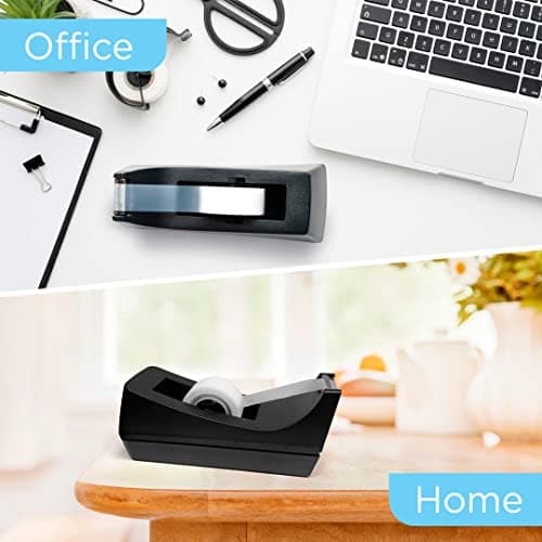 Desktop Tape Dispenser - Non-Skid Base - Weighted Tape Roll Dispenser - Perfect for Office Home School (Tape not Included) 2 Pack 5