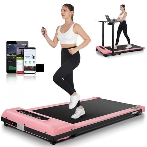 Walking Pad Treadmill 300 Lb Capacity Portable Treadmills for Home Office Under Desk Treadmill with App & Remote Control, LED Display/Ultra-Quiet/Installation-Free