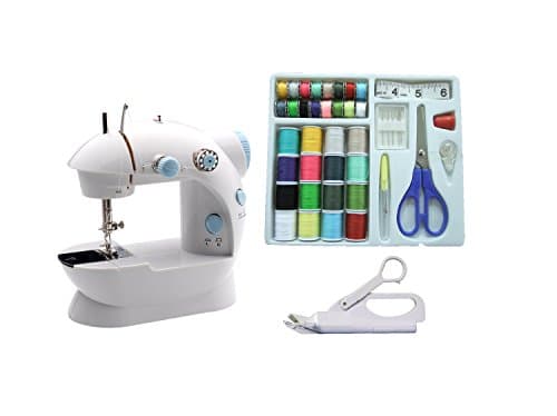 Michley Lil' Sew & Sew LSS-202 Combo Mini Sewing Machine, Electrical Scissors and 42-Piece Sewing Kit