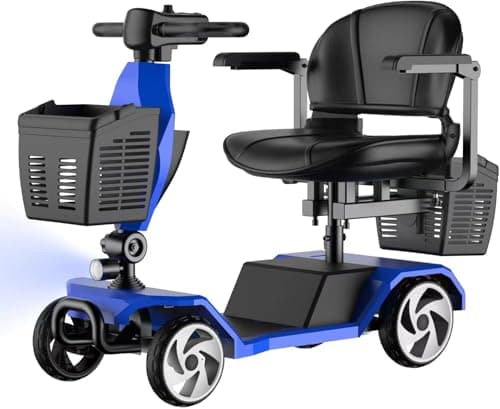 Heavy Duty Wheel Mobility Scooters for Seniors & Adults 350-400 lbs Capacity - 350W All Terrain Fast Mobility Scooter Long Range Power Extended Battery with Charger and Basket Included (Large X08)