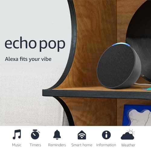 Amazon Echo Pop (newest model), Our smallest speaker, Designed for Alexa+, Fits in any room, Charcoal 8