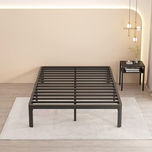 MAF 14 Inch Full Size Metal Platform Bed Frame with Round Corner Legs, 3000 LBS Heavy Duty Steel Slats Support, Noise Free, No Box Spring Needed, Easy Assembly 8