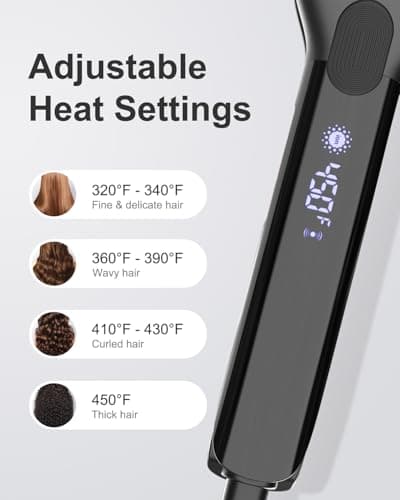 ANNLARY Hair Straightener, 1.75 Inch Flat Iron with Infrared and Ionic Technology, Titanium Plate with Ceramic Coating Dual Voltage Straightener with Heat-Resistant Silicone for All Hair Types 6