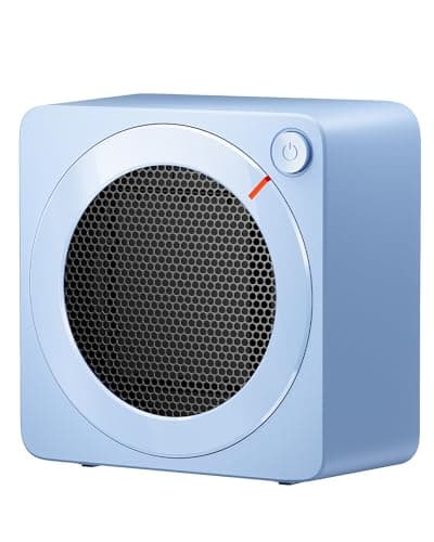 Gaiatop Mini Space Heater, Lightweight PTC Ceramic Fast Heating 500W Energy Efficient for Indoor Use, Overheating & 45° Tip-Over Protection, Portable Desk Electric Heaters for Office Home Blue