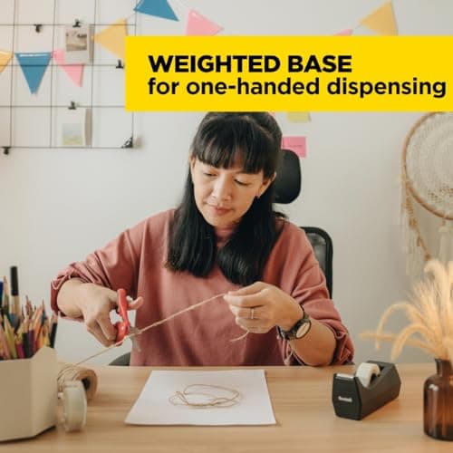 Scotch Desktop Tape Dispenser, Black, 2.7 in. x 2.7 in. x 6.4 in., 1 Tape Dispenser, Polystyrene (PS) 9