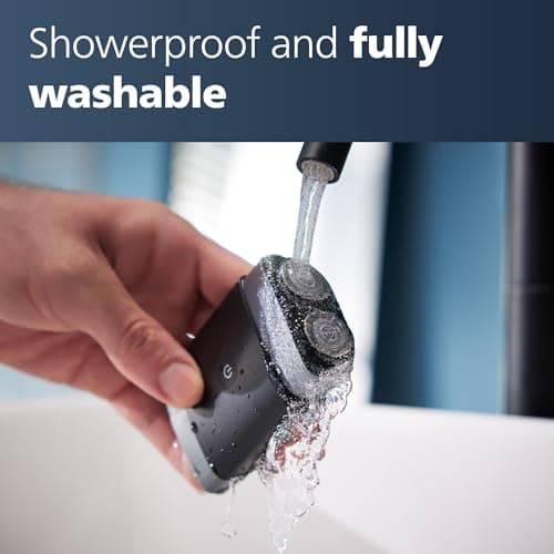 Philips Norelco Portable Shaver, On-The-Go Wet and Dry Electric Shaver, ComfortCut Blade System, 3D Floating Heads, Compact Design, Powerful Battery, Model PQ888/81 7