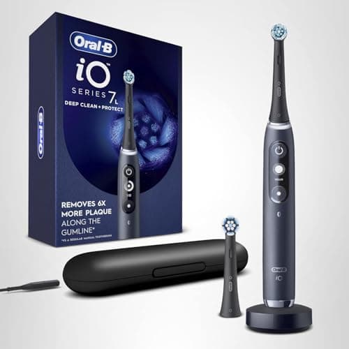 Oral-B iO Deep Clean + Protect Rechargeable Electric Toothbrush, Black, iO Series 7, 2 Replacement Brush Heads, Charging Travel Case (package may vary) 15