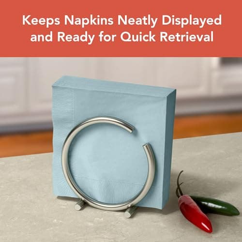 Spectrum Diversified Euro Round Napkin Holder, Satin Nickel, Model Number: 50278 5