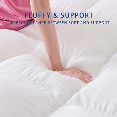 WhatsBedding 3 Inch Memory Foam Mattress Topper Queen Size, Fluffy & Soft Shredded Memory Foam Filled Pillow Top, Extra Soft Bed Topper, 4 Anchor Elastic Bands, 1700GSM, 60x80in 6