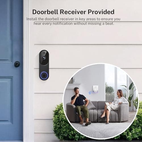 Orbitell 1080p Wireless Wi-Fi Video Doorbell Camera with Two Way Audio, Night Vision, Cloud Storage, Smart AI Motion Detection, Support 2.4GHz Wi-Fi only 7