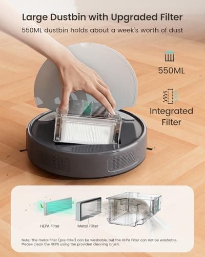 Lefant M310 Robot Vacuum Cleaner– 4500Pa Suction, Ultra-Slim & Quiet, PreciSense Obstacle Avoidance, WiFi/App/Voice Control, 160-Min Runtime, Self-Charging – Ideal for Pet Hair & Hard Floors (Gray) 5