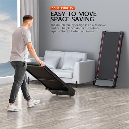 Zisgner Walking Pad, Under Desk Treadmill, 2 in 1 Portable for Home/Office, With Transparent Lid, LED Display, Remote Controller, Compact 320LB Capacity 6