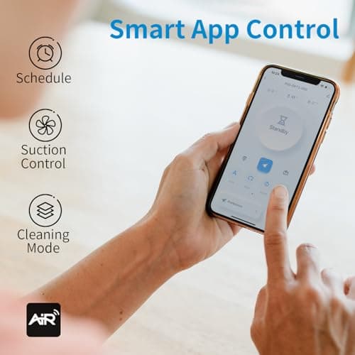 AIRROBO Robot Vacuum Cleaner, 2800Pa Suction‌, Smart Navigation, APP & Remote Control‌,120-Min Runtime, Anti-Collision & Anti-Drop, for Hard Floors & Carpets 5