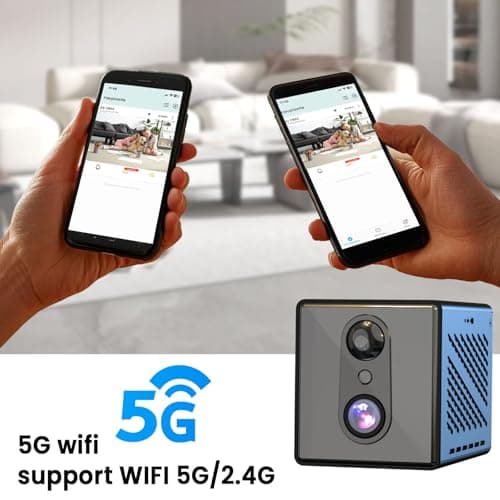 2026 Upgraded 4K Security Camera, 5GHz WiFi Indoor Camera, Free Cloud Storage, Home Security Camera with Night Vision, Motion Sensor, Long Battery Life, Motion Detection, Wireless Surveillance Cam 6