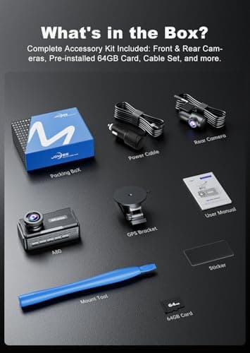 JOMISE 4K Dash Cam Front and Rear with 5Ghz WiFi GPS, Dual Dashcam with 64GB Card, 3" Screen, Night Vision, 24H Parking Mode – Reliable Dash Camera for Family Cars, Rideshare Drivers, and Trucks 9