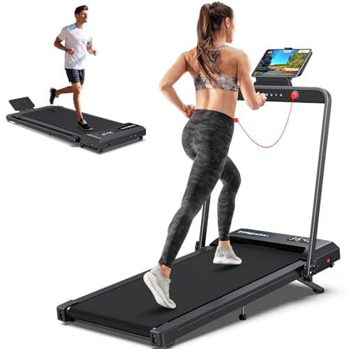 Under Desk Walking Pad Treadmill: Incline Voice Controlled Smart Treadmill 320 lbs Capacity for Home Office Use, Compatible with KINOMAP WELLFIT App