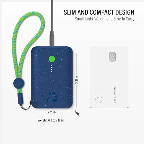 Nimble Champ Portable Charger, 10,000mAh Power Bank Fast Charging, 20W Dual USB-C Battery Pack with Cable, Travel Essential Power Bank for iPhone Laptops Galaxy Tablet Pixel iPad Macbook Kindle Airpod 5