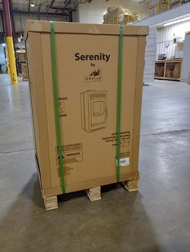 Castle 41278 Serenity Pellet Stove, 1,500 square ft. Heating Capability, Smart Controller Features Manual, Weekly, Thermostat and Eco Operating Modes, 40lb Hopper Capacity, Easy Clean Design, Black 12