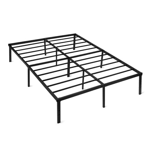 Amazon Basics - Metal Bed Frame, Non-Foldable Platform Bed, Easy Assembly, Full, 54W x 75L in, Black