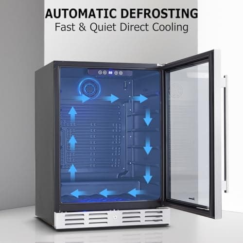 Kalamera 24 inch Beverage Refrigerator - 154 Cans Capacity Beverage Cooler- Fit Perfectly into 24" Space Built in Counter or Freestanding - for Soda, Water, Beer or Wine - For Kitchen, Bar or Office 5