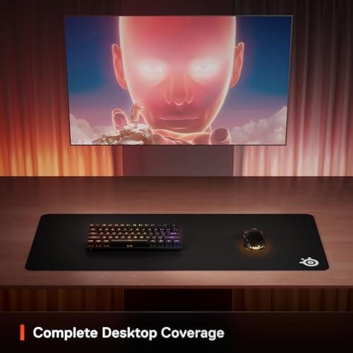 SteelSeries QcK Gaming Mouse Pad - XXL Cloth - Peak Tracking and Stability - Esports Mousepad - Never-Slip - Full Desk Coverage 6