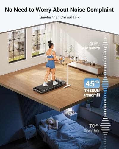 THERUN Walking Pad, 2 in 1 Foldable Treadmills for Home, 2.5HP Under Desk with Handle Bar, 16" Widened Running Belt, with Remote Control 7