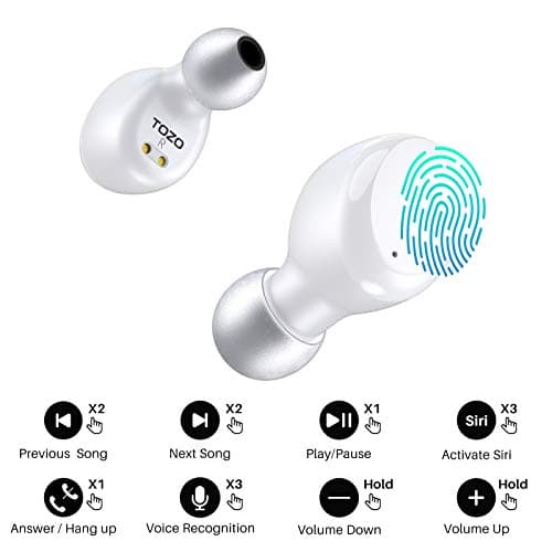 TOZO T6 Wireless Earbuds Bluetooth 5.3 Headphones, Ergonomic Design in Ear Headset,45Hrs Playtime with Wireless Charging Case, APP EQ Customisable, IPX8 Waterproof 8