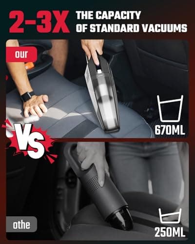 Evekas Handheld Vacuum Cordless, 9000PA Strong Suction, 2 Suction Modes, Fast Type-C Charging, Lightweight, Portable Car Vacuum Cleaner for Home Pet Office 5