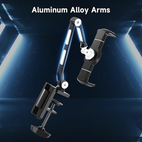 suptek Aluminum Alloy Tablet Stand for Desk, Adjustable Foldable Arm Holder Mount Compatible with iPad 10/9th, iPad 13/12.9 Pro, Portable Monitor 12.9-18.6'', YF208BV1 7