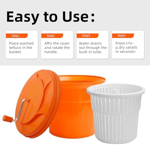 YBSVO 5 Gallon Large Commercial Salad Spinners and Lettuce Spinner 6