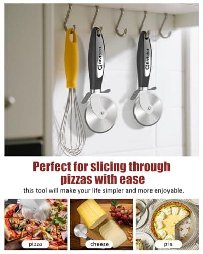 Blvtoios Premium Pizza Cutter, Multi-Purpose Stainless Steel Pizza Cutter Wheel with Non-Slip Soft Touch Handle, Perfect for Cutting Pizza, Dough and Pastry, Dishwasher Safe 6