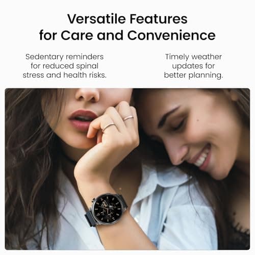 TOZO AMOLED S5 Smart Watch (Answer/Make Calls), 1.43" HD Screen for Men Women 100+ Sport Modes Fitness Watchs with Sleep Monitor, IP68 Waterproof, Silicone Strap Black 8