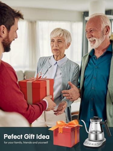 Aiheal Gooseneck Electric Kettle, Glass Electric Tea Kettle with 4 Temperature Control Presets and Keep Warm Function, Pour Over Kettle for Coffee and Tea, Hot Water Boiler, Quick Heating, 1200W/0.8L 9