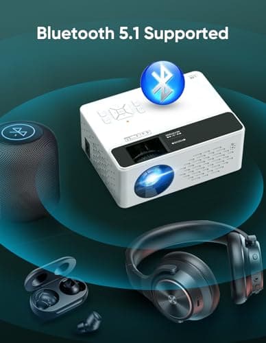 TMY Mini Projector, Native 1080P Projector with WiFi and Bluetooth, 4K Supported Portable Projector, Movie Projector Compatible with TV Stick Smartphone/HDMI/USB, indoor & outdoor use 6