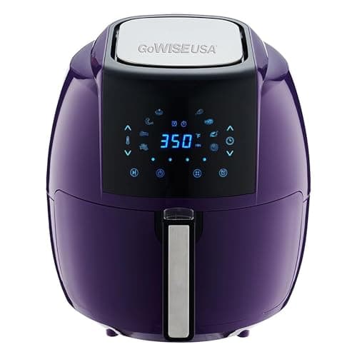 GoWISE USA GWAC22006 5.8-Quart Air Fryer, 6 PC Accessory Set + 50 Recipes (Plum), QT