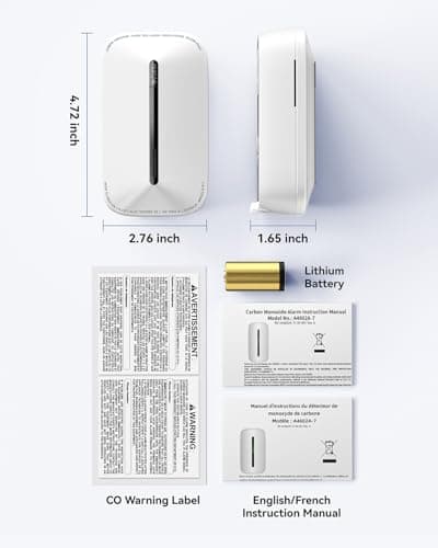 SITERWELL Plug in Carbon Monoxide Detector 10 Year Battery, CO Alarm Detector with Electrochemical Sensor and Sound Warning, AC Powered Portable Carbon Monoxide Detector for Home Office Travel,1-Pack 9
