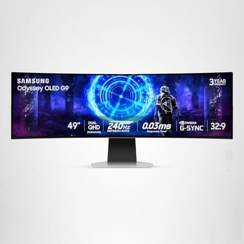 Samsung 49-Inch Odyssey G9 (G95SD) Series QD-OLED G-Sync Compatible Curved Gaming Monitor, 240Hz, 0.03ms, Dual QHD, Glare Free, FreeSync Premium Pro, Ergonomic Stand,LS49DG956SNXGO,2024, 3 Yr Warranty 13