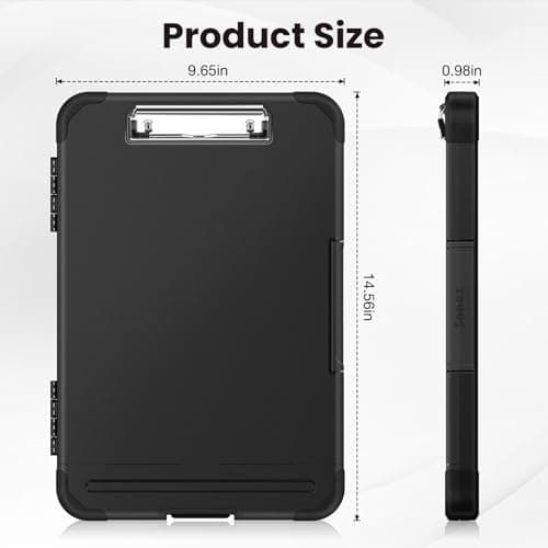 Sooez Reinforced Clipboard with Storage, Inner Plastic Folder Attached, Heavy Duty Plastic Clip Boards 8.5x11 with Pen Holder, High Capacity Nursing Clipboard for Teacher Office Home, Letter / A4 Size 5