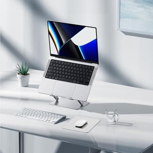 HONKID Hard Metal Mouse Pad for Desk, Aesthetic Rigid Mouse Pad for Magic Mouse and Pro/Air with Stable Rubber Base, Aluminum Mousepad for Travel and Home Office (Silver) 7