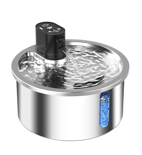 Wireless Cat Water Fountain Stainless Steel Automatic Pet Water Dispenser 4000mAh Battery Operated 3.2L/108oz Large Capacity Water Fountains for Cats Dogs