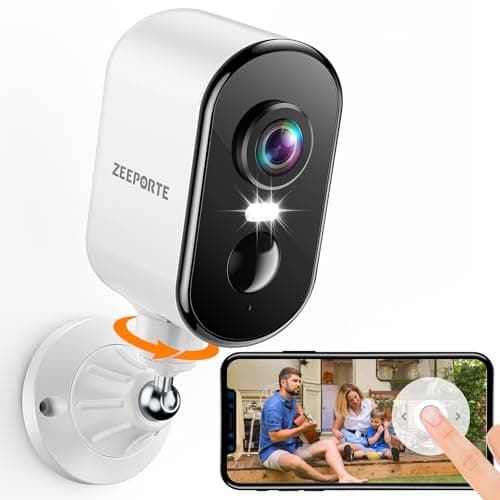 Security Cameras Wireless Outdoor, 2K Pan Rotating 300° Battery Powered WiFi Camera with AI Motion Detection, Color Night Vision, Spotlight, Siren, 2-Way Talk, Waterproof, SD/Cloud Storage